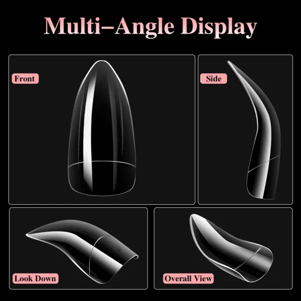 100pcs Special Shaped False Nails Acrylic Curved Nail Tips Clear White Full Cover Fake Nail Eagle Nail Extension Manicure Tool - Image 4
