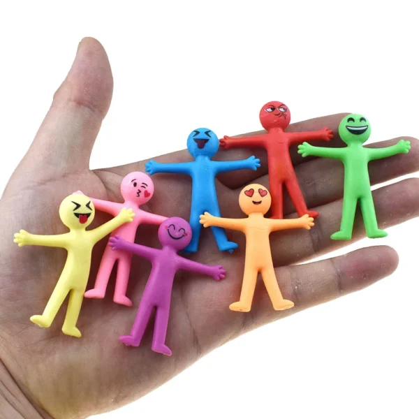 10Pcs Novelty Stretchy Stretch Toy Cute Colorful Yellow Stress Relief Stretchy Fidget Gifts TPR Soft Plastic Creative Doll Toy - Image 1