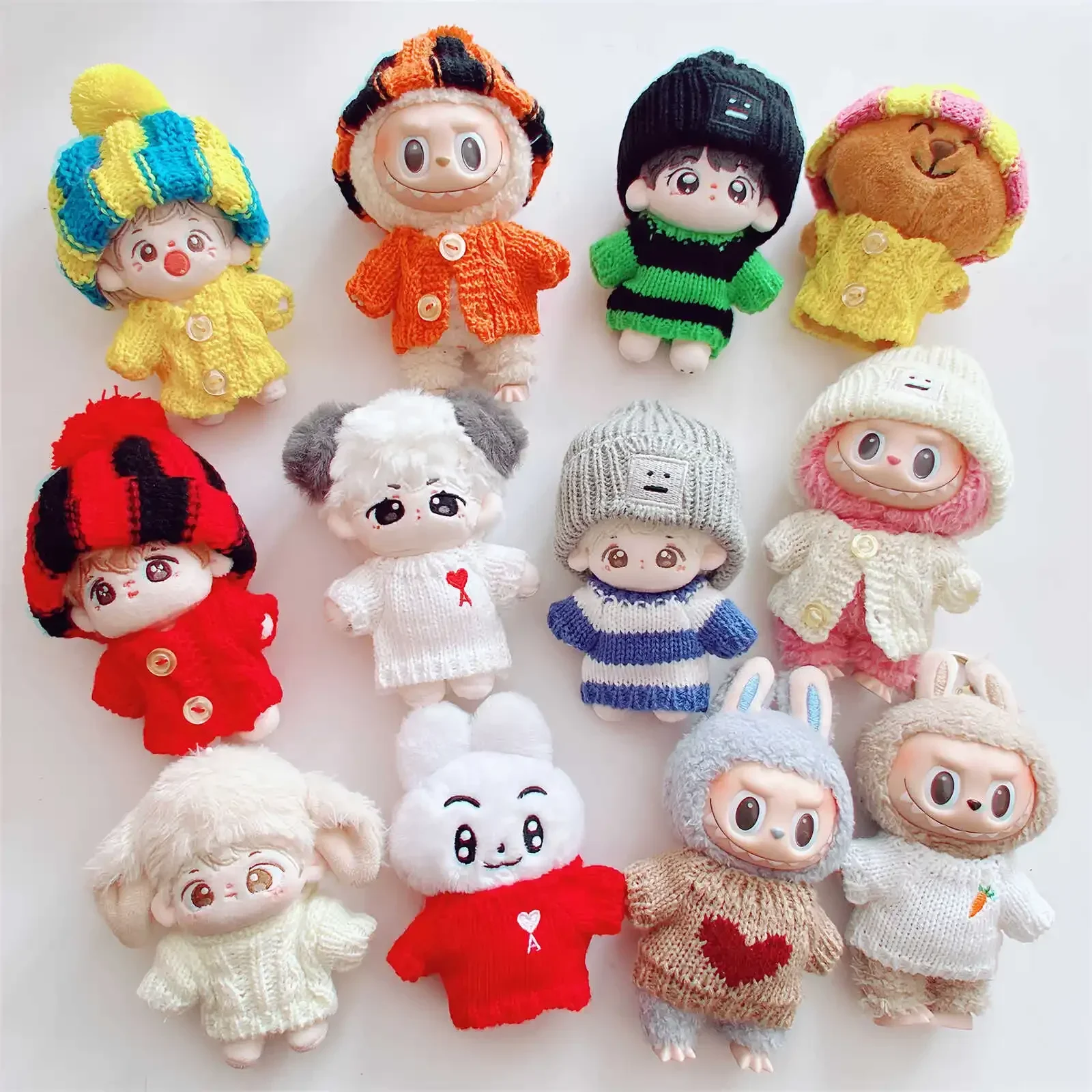 10cm Cute Mini Plush Doll'S Clothes Outfit Accessories For Korea Kpop Exo Labubu Idol Dolls Sweater Hat Clothing DIY Kid Gift 10cm Cute Mini Plush Doll'S Clothes Outfit Accessories For Korea Kpop Exo Labubu Idol Dolls Sweater Hat Clothing DIY Kid Gift - Image 1