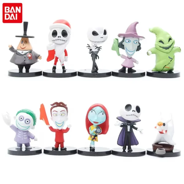 10pcs/set Nightmare Sally Jack Skellington Christmas Anime Figure PVC Model Vinyl Figurine Halloween Gift Action Figure Toys 10pcs/set Nightmare Sally Jack Skellington Christmas Anime Figure PVC Model Vinyl Figurine Halloween Gift Action Figure Toys - Image 1