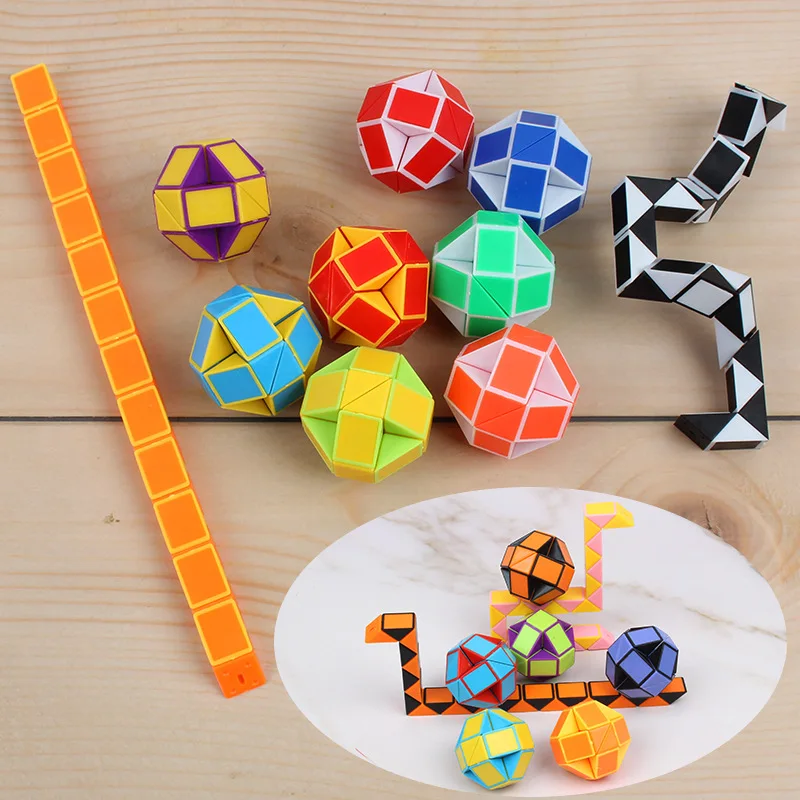 1/3/6Pcs/sets Folding Magic Snake Ruler Puzzle Antistress Cube Educational Toy Kids Birthday Party Favors Bags School Reward 1/3/6Pcs/sets Folding Magic Snake Ruler Puzzle Antistress Cube Educational Toy Kids Birthday Party Favors Bags School Reward - Image 1