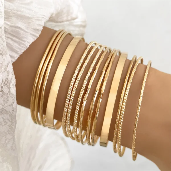 14 Pcs Trendy Exaggerated Metal Bracelet Set For Women Boho Thick Charm Curb Cuban Bracelet Bangles Fashion Jewelry Gift 2024 14 Pcs Trendy Exaggerated Metal Bracelet Set For Women Boho Thick Charm Curb Cuban Bracelet Bangles Fashion Jewelry Gift 2024 - Image 1