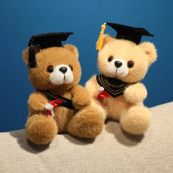 18cm Cute Doctor Cap Bear Doll Clothes Bear Stuffed Animals Plush Toys Boys Girls Students Graduation Gift Home Decoration - Image 1