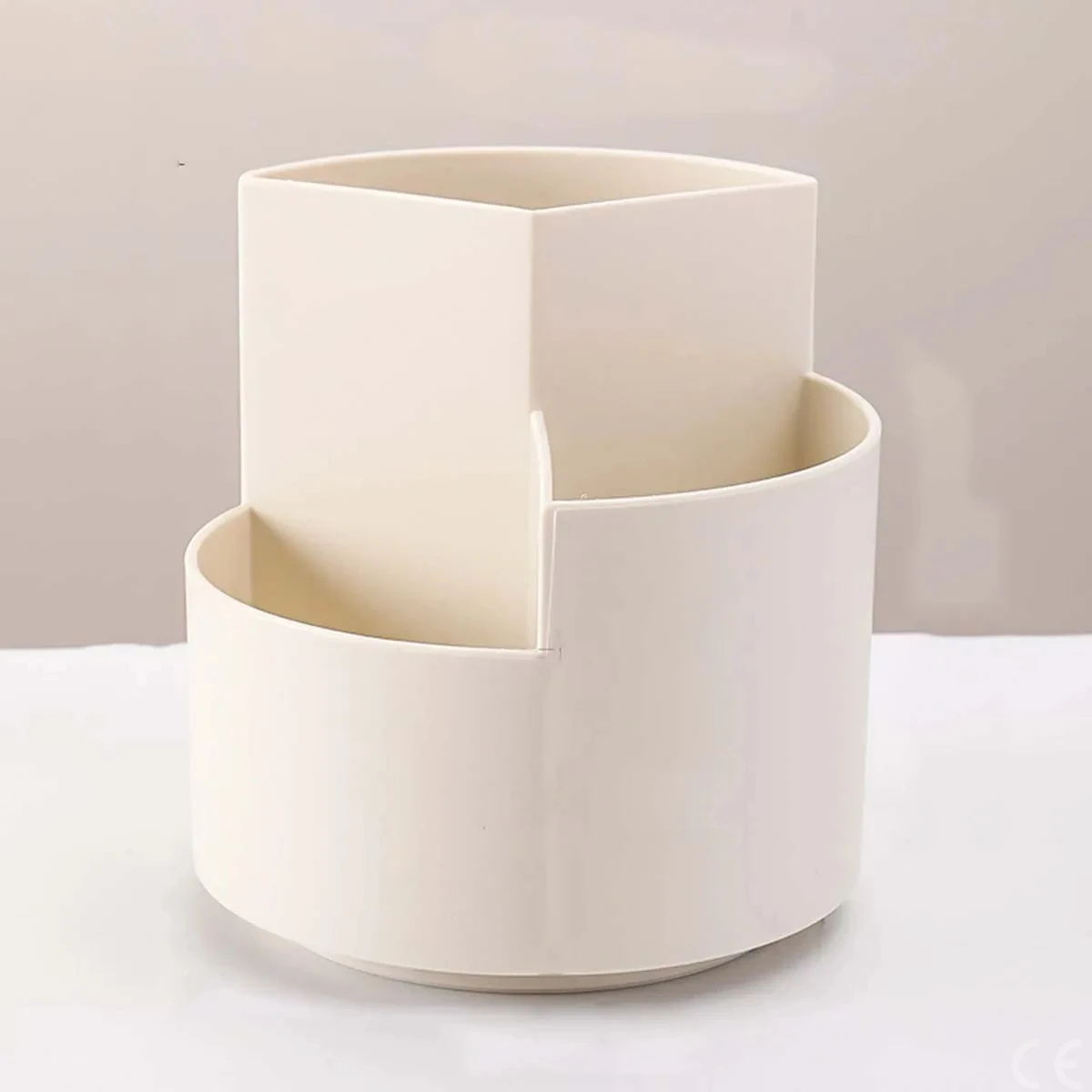 1pc Rotating Pen Holder Storage Box Divided Makeup Brush Office Student Desktop Storage 1pc Rotating Pen Holder Storage Box Divided Makeup Brush Office Student Desktop Storage - Image 1
