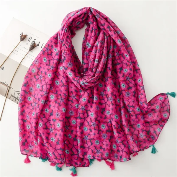 2024 Designer Brand Women Scarf Classical Print Lady Shawls Cotton Feeling Soft Oversize Hijabs Neck Headband Tassel Foulard 2024 Designer Brand Women Scarf Classical Print Lady Shawls Cotton Feeling Soft Oversize Hijabs Neck Headband Tassel Foulard - Image 1