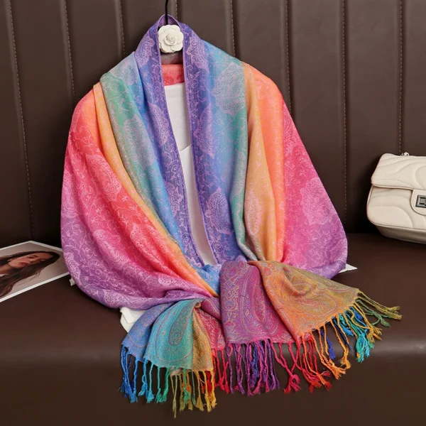 2024 Luxury Brand Cashmere Women Scarf Printed Winter Warm Shawl and Wraps Pashmina Bandana Long Jacquard Paisley Female Foulard - Image 1