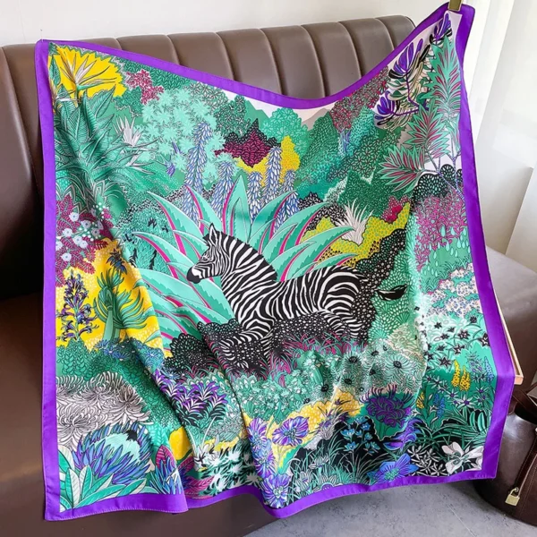 2024 Silk Scarf 90x90cm Luxury Brand Twill Hair Print Head Large Handkerchief Hijab Shawl Women Bandanna Foulard Muffler Wrap 2024 Silk Scarf 90x90cm Luxury Brand Twill Hair Print Head Large Handkerchief Hijab Shawl Women Bandanna Foulard Muffler Wrap - Image 1