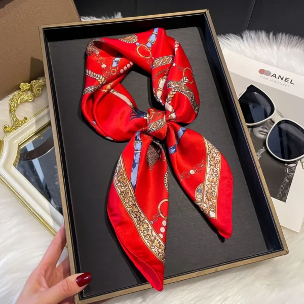2025 Luxury Horse Print Female Silk Neck Scarf Square Hair Scarves Foulard Head Band Shawls Wraps Neckerchief Bandana Women 2025 Luxury Horse Print Female Silk Neck Scarf Square Hair Scarves Foulard Head Band Shawls Wraps Neckerchief Bandana Women - Image 1