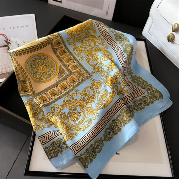 2025 New Fashion 70X70cmPrinted Women's Scarf Pashmina Silk Scarf Square Shawl Decorative Headband Neck Luxury Design Bandana - Image 1