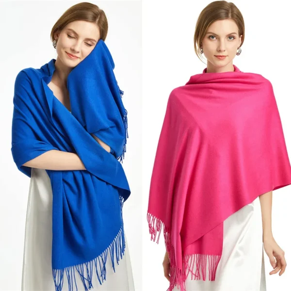2025 Winter Shawl For Women Long Warm Cashmere Scarves Hijab Solid Lady Wrap Female Pashmina Bandana Head Scarfs Echarpe 2025 Winter Shawl For Women Long Warm Cashmere Scarves Hijab Solid Lady Wrap Female Pashmina Bandana Head Scarfs Echarpe - Image 1
