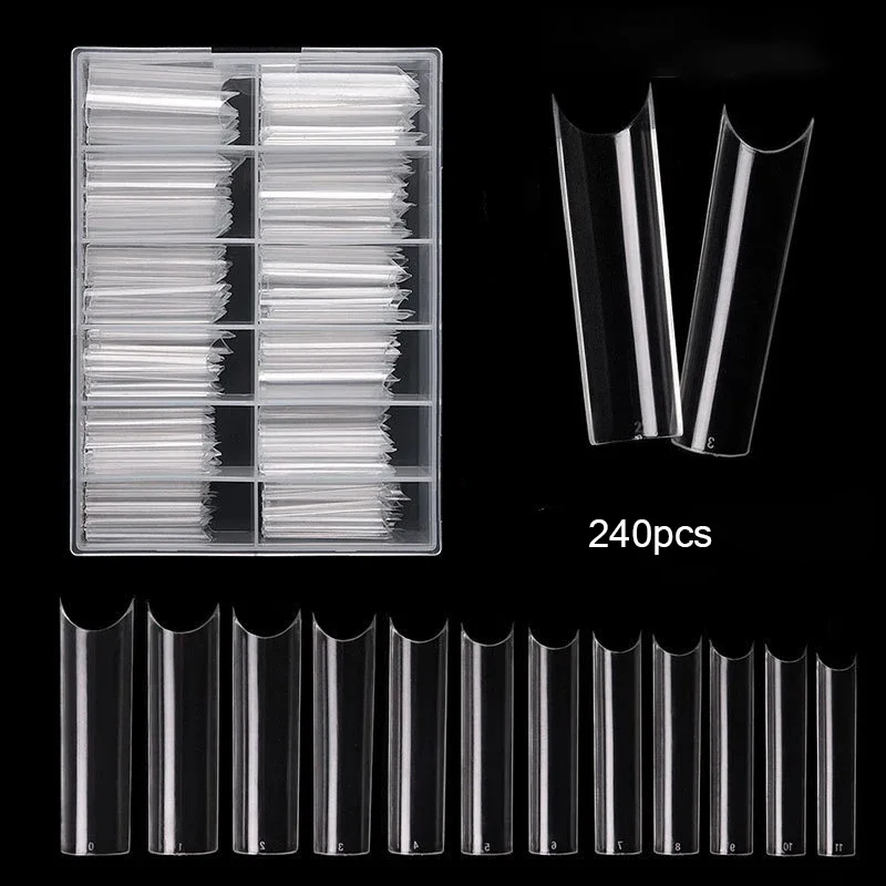 240pcs/Box XXL Extra Straight Nail Tips Long Square Coffin False Nails C Curved ABS Fake Nails Manicure Salon Nail Art Tools 240pcs/Box XXL Extra Straight Nail Tips Long Square Coffin False Nails C Curved ABS Fake Nails Manicure Salon Nail Art Tools - Image 1