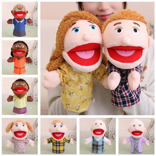 28-33cm Kids Plush Finger & Hand Puppet Popular Activity Boy Girl Role Play Bedtime Story Props Family Role Playing Toys Doll - Image 1