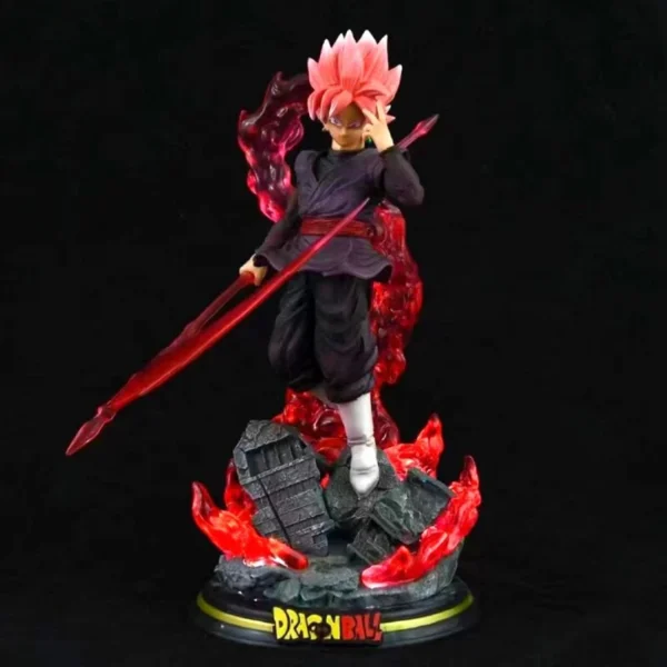 28CM Dragon Ball Z Zamasu Figure Black Goku PVC Action Figures GK Statue with Light Base Collection Model Toys for Children Gift - Image 1