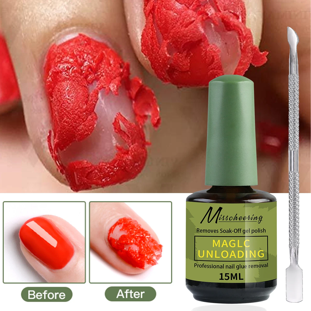 2pcs Kits 15ml Magic Remover With Remove Tool Quickly&Easily Remove UV/LED Semi Permanent Nail Gel Polish And Poly Nail Gel 2pcs Kits 15ml Magic Remover With Remove Tool Quickly&Easily Remove UV/LED Semi Permanent Nail Gel Polish And Poly Nail Gel - Image 1