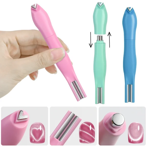 3 IN 1Love Snake Pattern Effect Cat Eye Magnetic Stick For UV Gel Polish Desgin Detachable Multifunctional Strong Nail Art Tools 3 IN 1Love Snake Pattern Effect Cat Eye Magnetic Stick For UV Gel Polish Desgin Detachable Multifunctional Strong Nail Art Tools - Image 1