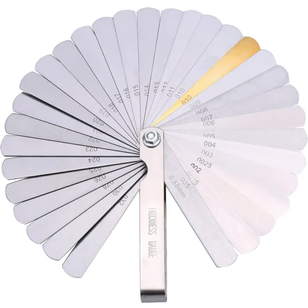 32 Blades Feeler Gauge Set Stainless Steel Dual Marked Metric and Standard SAE Valve Thickness Gauge Gap Measuring Tool 32 Blades Feeler Gauge Set Stainless Steel Dual Marked Metric and Standard SAE Valve Thickness Gauge Gap Measuring Tool - Image 1