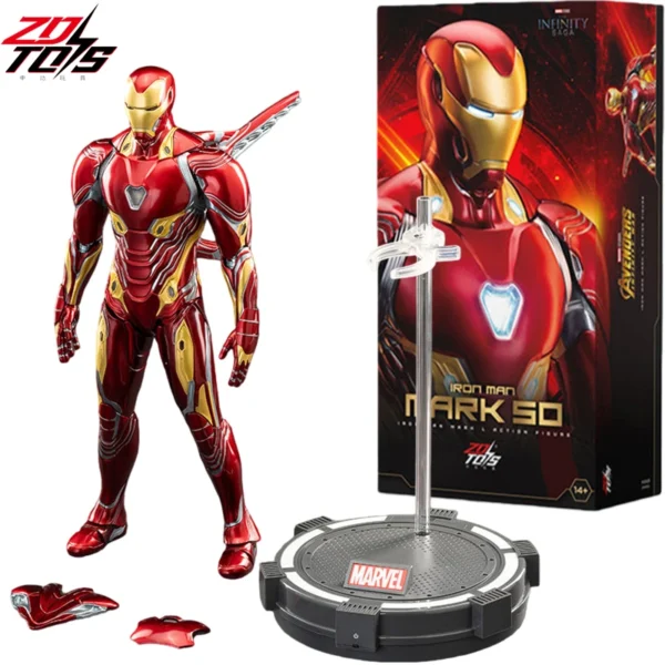 36CM ZDTDS Original Iron Man 1/5 MK50 MK3 LED lighting 10th Anniversary Memorial Collect Tony Stark Toy Model Action Figure Gift - Image 1