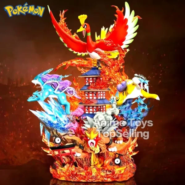 38cm/14.96in Anime Pokemon Figure Raikou/Suicune/Entei/Ho-Oh Action Figures Pvc Statue Collection Model Toys for Children Gifts - Image 1