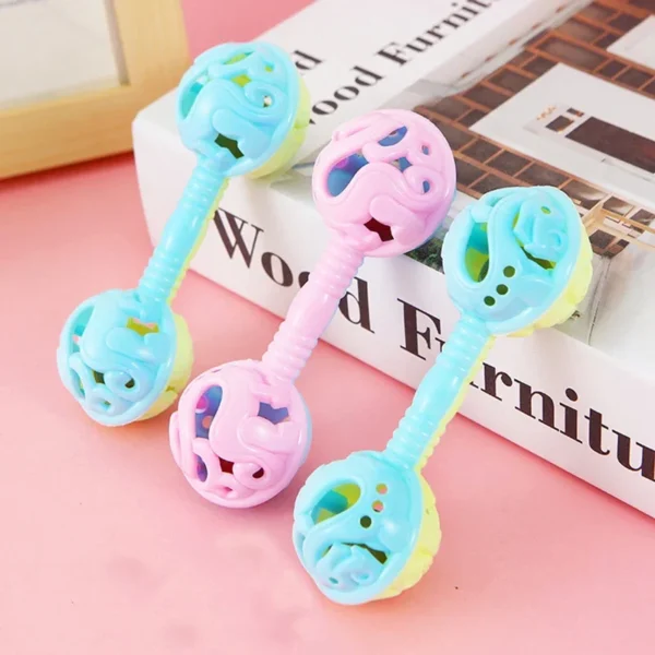 3Pcs Double-Headed Hand Rattle Children's Party Toys To Appease The Baby Small Toy Rattle Toy Baby Shower Hand Holding Bell Gift - Image 1