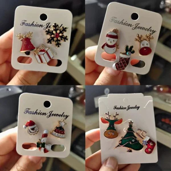 3pcs/set Christmas Gift For Women Men Brooches Enamel Pins Santa Claus Bell Elk Snowflake Xmas Tree Brooch New Year Pin 3pcs/set Christmas Gift For Women Men Brooches Enamel Pins Santa Claus Bell Elk Snowflake Xmas Tree Brooch New Year Pin - Image 1