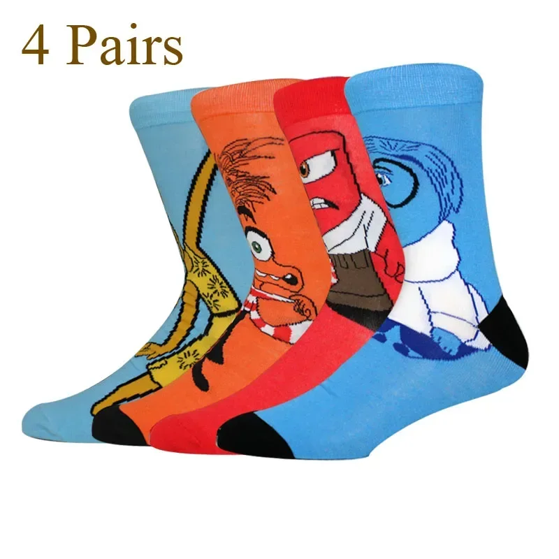 4 Pairs Anime Men's Socks Happy Funny Long Socks Fashion Casual Cosplay Socks Personalized Creative Women Socks Street Socks 4 Pairs Anime Men's Socks Happy Funny Long Socks Fashion Casual Cosplay Socks Personalized Creative Women Socks Street Socks - Image 1