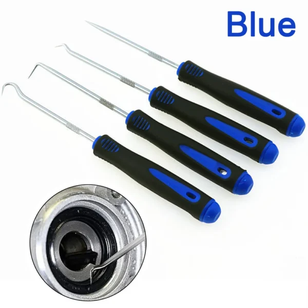 4PCS Blue 165mm Car Oil Seal Screwdriver Set Car Auto Oil Seal O-Ring Seal Gasket Pick Puller Remover Pick Hooks Car Repair Tool - Image 1