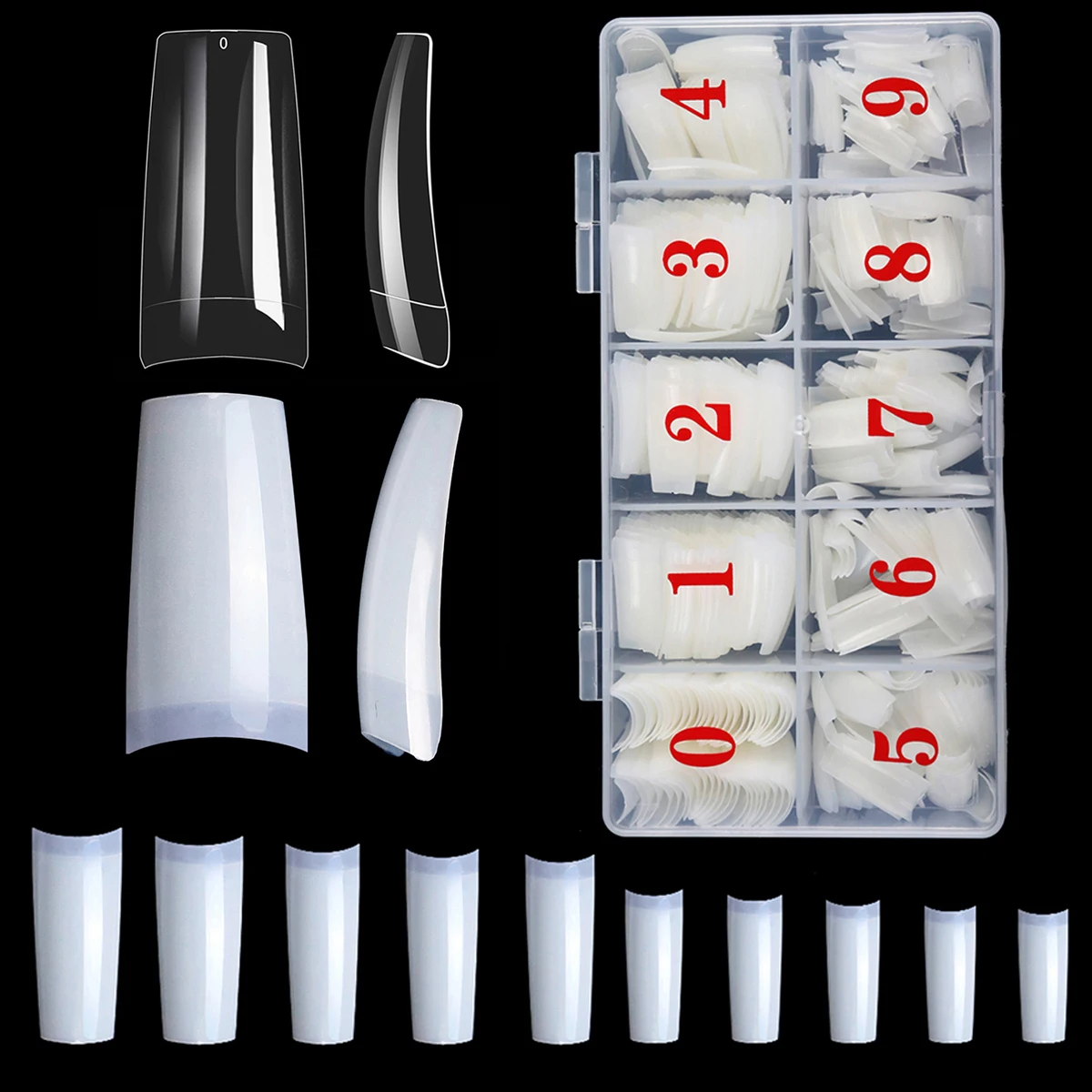 500pcs French Nail Tips Clear Nature False Half Cover Press On Acrylic Nails Mixed Size Fake Nails DIY Manicure Extension Tools 500pcs French Nail Tips Clear Nature False Half Cover Press On Acrylic Nails Mixed Size Fake Nails DIY Manicure Extension Tools - Image 1