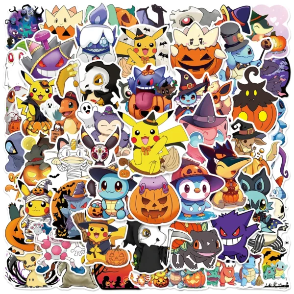 50Pcs Kawaii Halloween Pokemon Stickers Pikachu Decals DIY for Laptop Luggage Skateboard Phone Cartoon Kid Toy Sticker Gift 50Pcs Kawaii Halloween Pokemon Stickers Pikachu Decals DIY for Laptop Luggage Skateboard Phone Cartoon Kid Toy Sticker Gift - Image 1