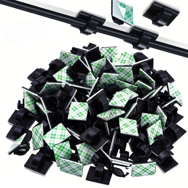 50pcs Adhesive Cable Clips Wire Clips Cable Wire Management Wire Cable Holder Clamps Cable Tie Holder For Car, Office And Home 50pcs Adhesive Cable Clips Wire Clips Cable Wire Management Wire Cable Holder Clamps Cable Tie Holder For Car, Office And Home - Image 1