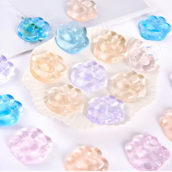 5/10/20PCS Kawaii Cat Paws Sticky Squeeze Toys Soft Realistic Jelly Glitter Cat Paws Transparent Squeeze Toys Kids Adult Gifts - Image 1