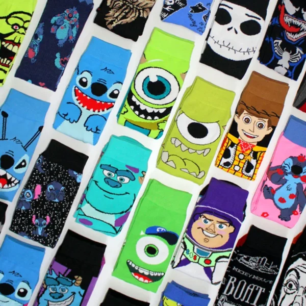 55 Style New Design Long Men Socks High Quality Cartoon Characters Men/Women Comfortable Fashion Happy Funny Socks Anime Socks - Image 1