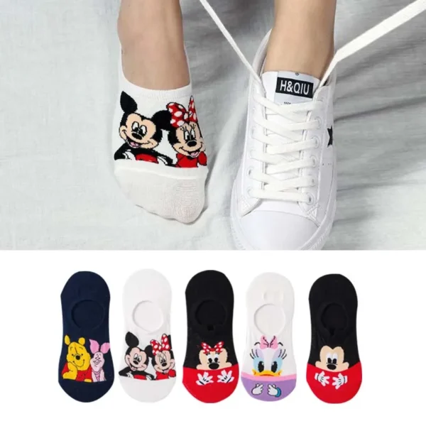 5Pairs Korea Summer Women socks Cartoon Animal bear mouse Short Socks Cute Funny Invisible cotton Kawaii Ankle Socks Size 35-40 - Image 1