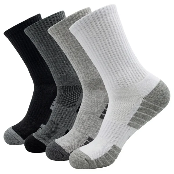 6 Pairs New Men Long Sport Socks Compression Socks Breathable Basketball Socks Cushion Running Socks White/Black Plus Size 38-46 6 Pairs New Men Long Sport Socks Compression Socks Breathable Basketball Socks Cushion Running Socks White/Black Plus Size 38-46 - Image 1