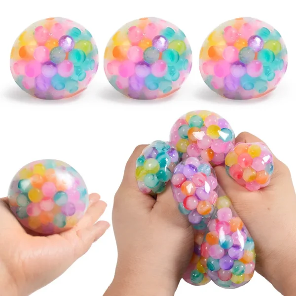 6cm Kids Exotic Pinch The Rainbow Bead Pressure Reducing Ball Vent Ball Decompression Toy TPR Pinch Le Grape Ball Adult Toys - Image 1