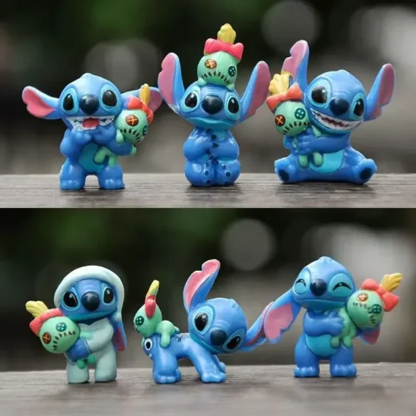 6pcs Lilo & Stitch Cartoon Figure Model Collection Anime Desktop Ornament Birthday Cake Decoration Kids Toys Gifts - Image 1