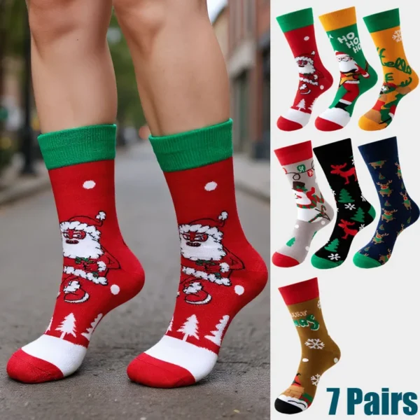 7 Pairs New Arrival Autumn Winter Women socks Cotton Long Christmas Socks Casual Men's Socks Santa Claus Christmas Gift 36-45 7 Pairs New Arrival Autumn Winter Women socks Cotton Long Christmas Socks Casual Men's Socks Santa Claus Christmas Gift 36-45 - Image 1