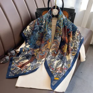 90*90cm Square Scarf Twill Cotton Feeling Women Head Shawls And Wraps Luxury Print Neck Scarves Hijab Bandana Pashmina