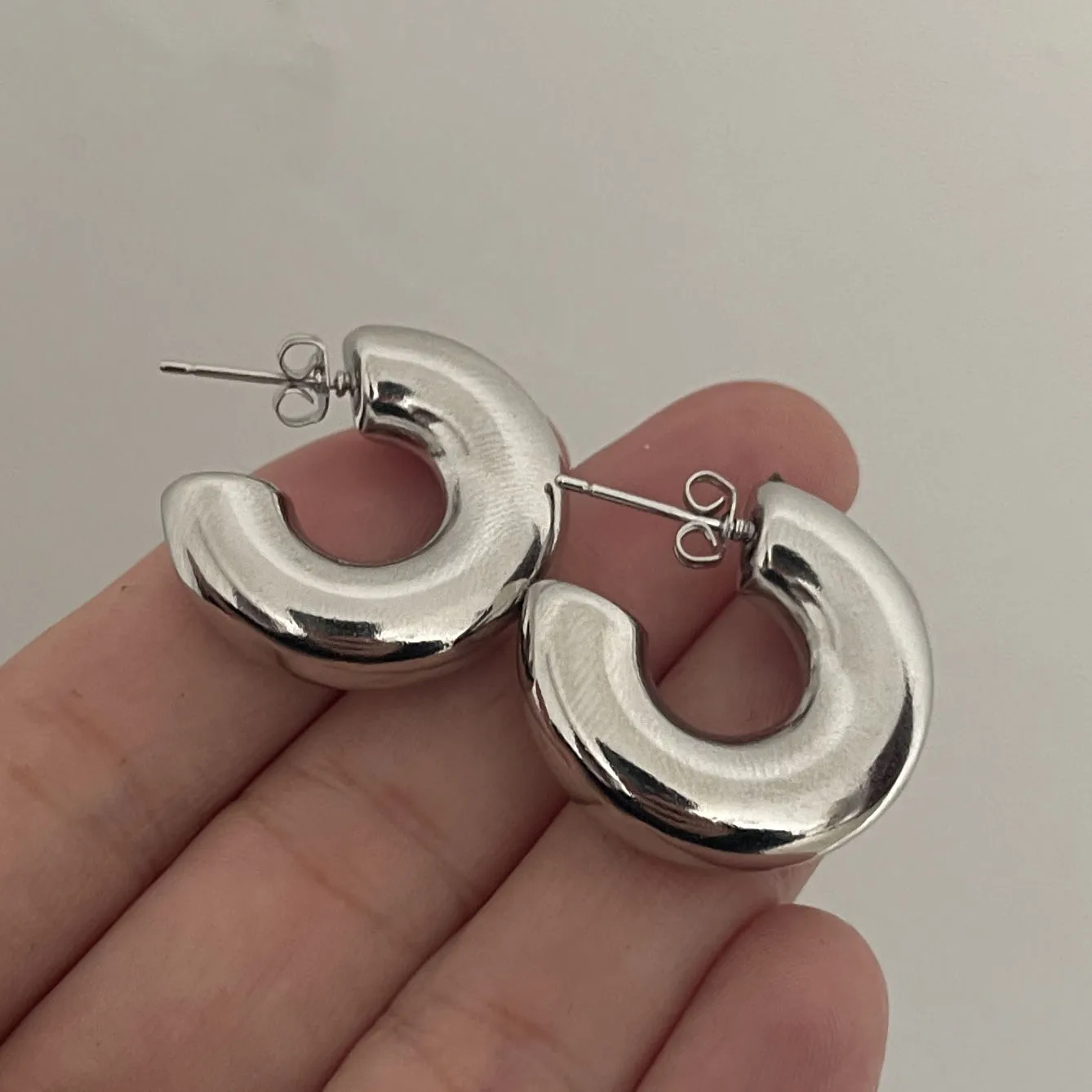 925 Sterling Silver Earrings For Women Trendy Simple Heavy Circle Earring Jewelry Prevent Allergy Party Christmas Accessories 925 Sterling Silver Earrings For Women Trendy Simple Heavy Circle Earring Jewelry Prevent Allergy Party Christmas Accessories - Image 1