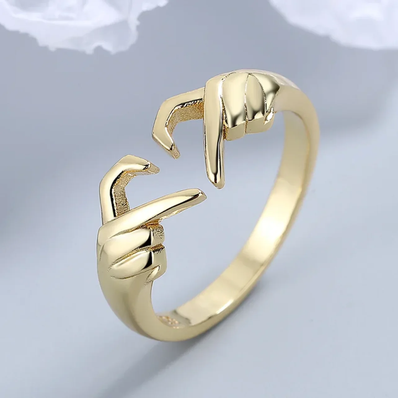 925 Sterling Silver Rings For Women Men Fine Jewelry Finger Adjustable Open Hug Heart Ring For Party Birthday Gift 925 Sterling Silver Rings For Women Men Fine Jewelry Finger Adjustable Open Hug Heart Ring For Party Birthday Gift - Image 1