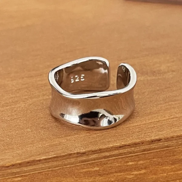 925 Sterling Silver Rings For Women Men Fine Jewelry Finger Adjustable Open Shinning Smooth For Party Birthday Gift 925 Sterling Silver Rings For Women Men Fine Jewelry Finger Adjustable Open Shinning Smooth For Party Birthday Gift - Image 1