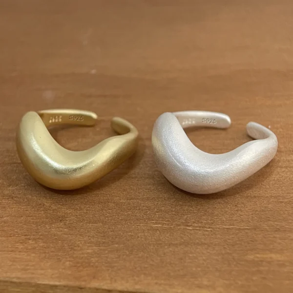 925 Sterling Silver Rings for Women Couple Minimalist Handmade Simple Gold Shinning Ring Party Jewelry Gift Prevent Allergy - Image 1