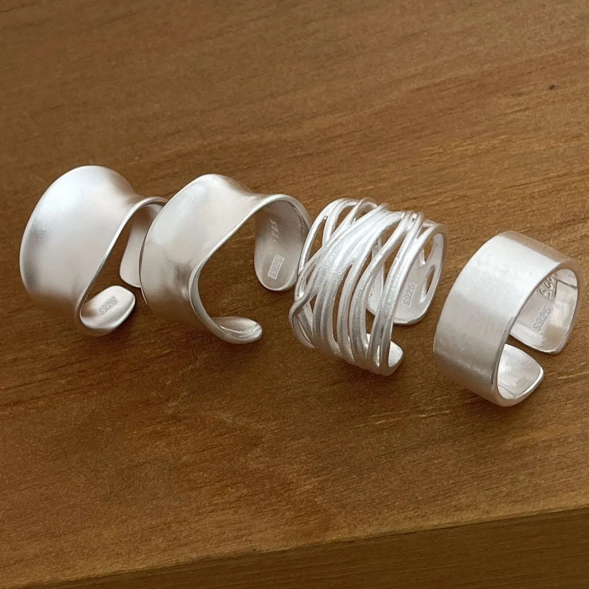 925 Sterling Silver Rings for Women Couple Minimalist Handmade Simple Smooth Sparkling Ring Set Party Gift Prevent Allergy 925 Sterling Silver Rings for Women Couple Minimalist Handmade Simple Smooth Sparkling Ring Set Party Gift Prevent Allergy - Image 1