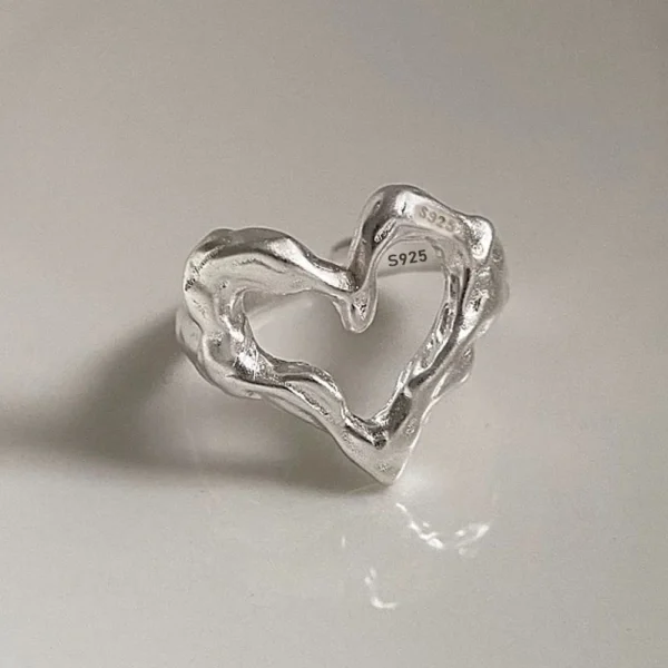 925 Sterling Silver Rings for Women Men Couple Minimalist Handmade Simple Heart Ring Party Jewelry Gift Prevent Allergy 925 Sterling Silver Rings for Women Men Couple Minimalist Handmade Simple Heart Ring Party Jewelry Gift Prevent Allergy - Image 1