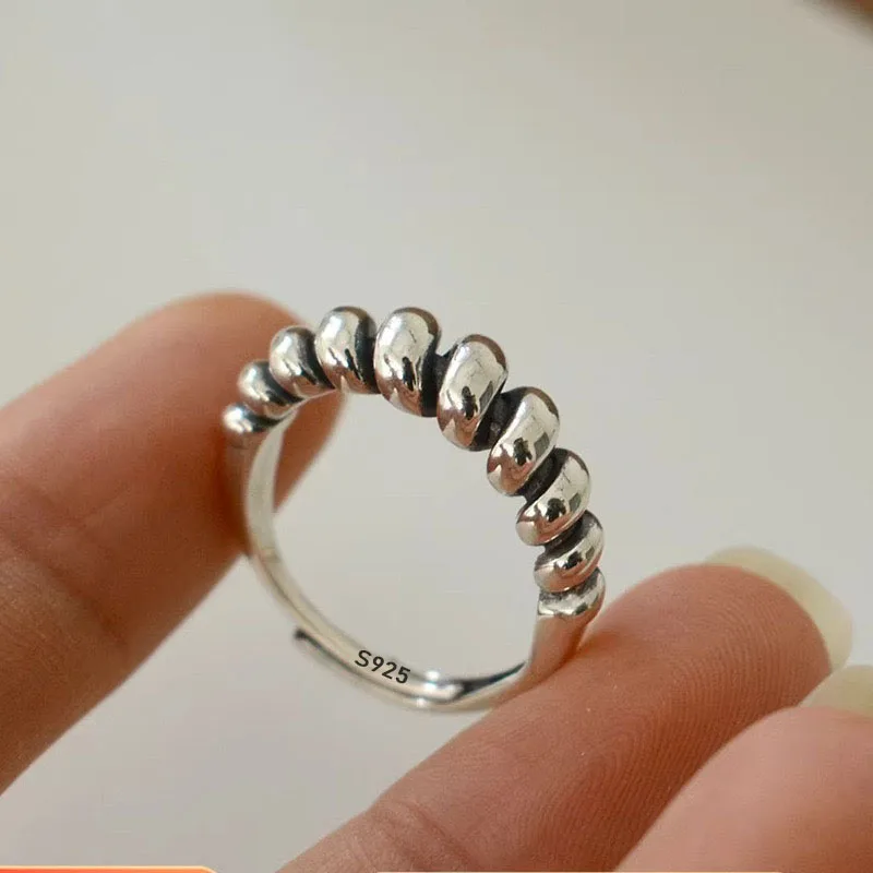 925 Sterling Silver Rings for Women Men Couple Minimalist Handmade Simple Retro Strip Ring Party Jewelry Gift Prevent Allergy 925 Sterling Silver Rings for Women Men Couple Minimalist Handmade Simple Retro Strip Ring Party Jewelry Gift Prevent Allergy - Image 1