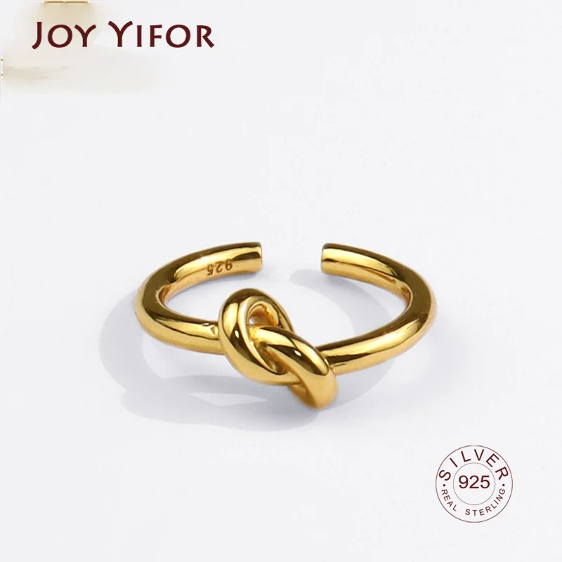 925 Sterling Silver Single Layer Knotted Ring Female Gold Vintage Classic Handmade Jewelry Authentic Accessories 925 Sterling Silver Single Layer Knotted Ring Female Gold Vintage Classic Handmade Jewelry Authentic Accessories - Image 1