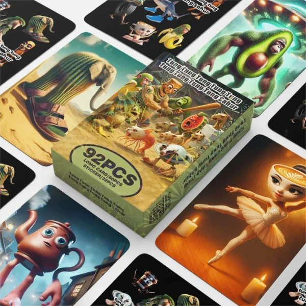 92pcs Tralalero Tralala Cards Anime Italian Brainrot Game Card Tungtung Sahur Photo Collection Kids Party Cosplay Classic Toys 92pcs Tralalero Tralala Cards Anime Italian Brainrot Game Card Tungtung Sahur Photo Collection Kids Party Cosplay Classic Toys - Image 1