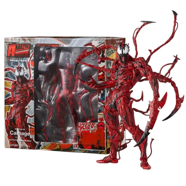 AMAZING YAMAGUCHI Carnage Venom Spider Man Marvel legends Action Figure Joint Movable Change Face Statue Model kids for Toy Gift - Image 1