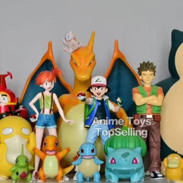 Anime Pokemen Figure Ash Ketchum Misty Brock Action Figures Pvc Collection Model Toys for Children Gifts 13-15cm - Image 1