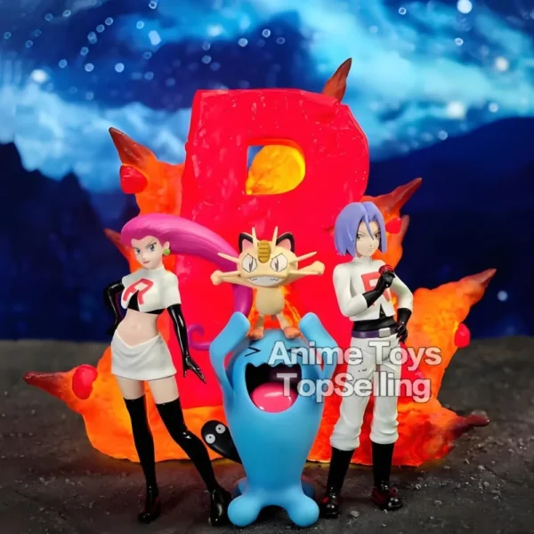 Anime Pokemon Figure Rocket Team Action Figures Pvc Collection Model Toys for Children Gifts 3-11cm - Image 1