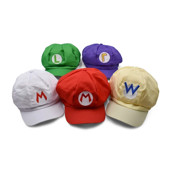 Anime Super Hat Cap Luigi Bros Letter Printed Cosplay Cartoon Baseball Costume for Adult Children Hats Waluigi Wario Odyssey Cap - Image 1